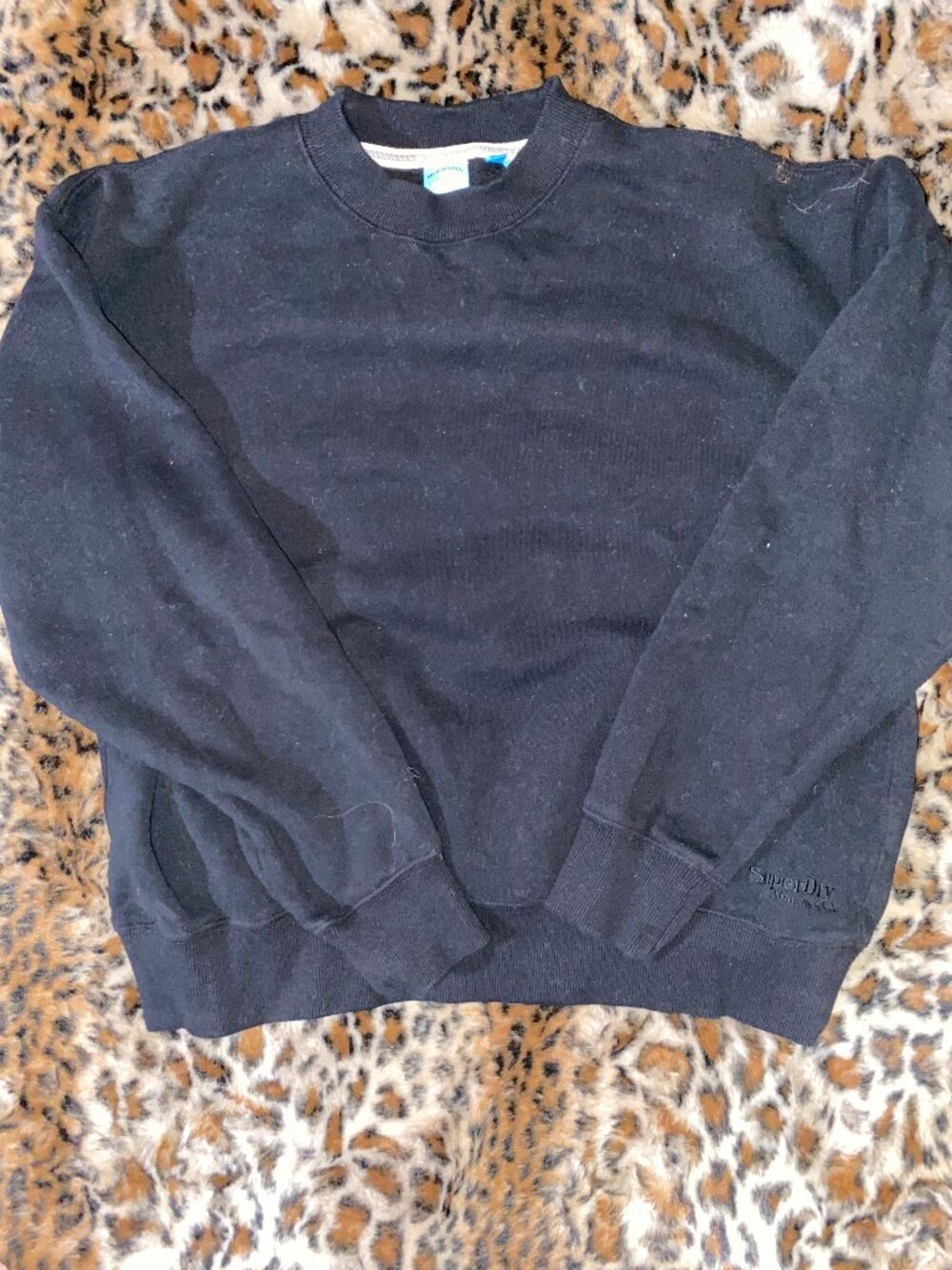 Vintage Superdry Black Sweatshirt 🖤 Y2K Grunge Streetwear